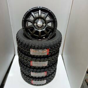 数量限定品 H4 モーター X1 4.5-14+48 4/100 セミグロスブラック マッドスターMT 165/65R14 ハスラー アトレー エブリィ等