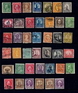 アメリカ切手　1922年シリーズ・普通切手 41枚　使用済