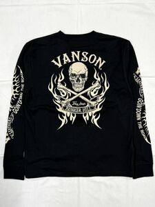 VANSON バンソン ロンTee 天竺 長袖Tシャツ NVLT-2309 ブラック Lサイズ