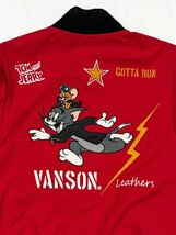 VANSON×TOM&JERRY バンソン トム＆ジェリー サマーメッシュジャケット TJV-2415 レッド Mサイズ_画像4