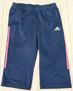 1056H【adidas】アディダス　CLIMALITE ひざ丈パンツ UVCARE JD1036　ネイビー　型番：Ｏ13653 JD1036