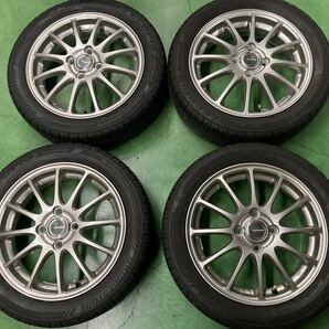 軽 カスタム ドレスアップ タイヤ ホイール セットBS エコフォルム SE-12 15インチ 4.5j 4/100 +47 エコピア NH100C 165/55R15 21年 バリ山の画像1