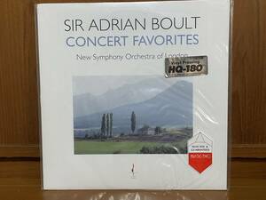 Made in USA Chesky Records SIR ADRIAN BOULT CONCERT FAVORITES New Symphony Orchestra of London HQ-180（重量盤）