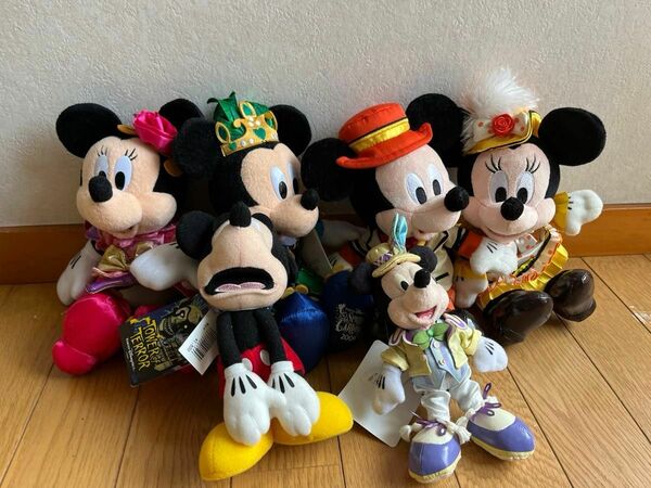 ディズニー ミッキー ミニー ぬいぐるみタグ付き　６点