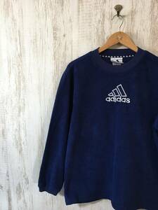 477☆【90s 00s ヴィンテージ フリースジャケット】adidas アディダス Y2K パフォーマンスロゴ 青 XL