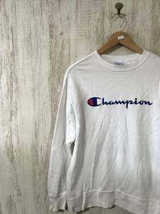 612☆【フロントロゴ スウェットシャツ】Champion チャンピオン トレーナー 白 L