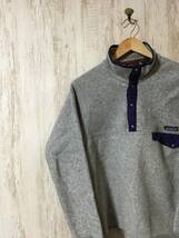 730☆【スナップT フリースジャケット】patagonia パタゴニア グレー XS_画像1