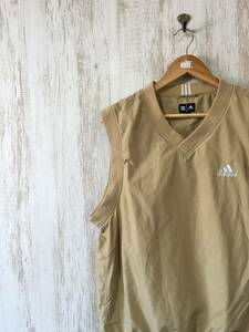 799☆【ゴルフウェア 裏メッシュ ベスト】adidas GOLF アディダス ベージュ L