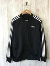 852☆【トラックトップジャケット】adidas アディダス ジャージ 黒 L_画像2