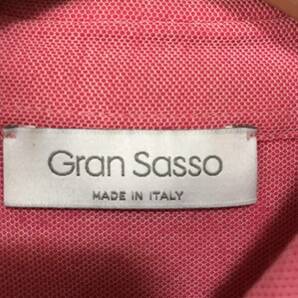 232☆【イタリア製 ホリゾンタルカラ― シャツ】Gran Sasso グランサッソ ピンク系 50の画像4