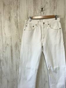 P883☆【USA製 90s ヴィンテージ 501 ホワイトデニムパンツ】LEVIS リーバイス ジーンズ 32/34 ボタンフライ