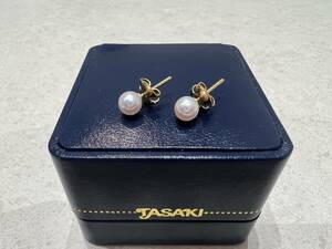 M2944 TASAKI タサキ ピアス パール 真珠1.5g ゴールド K18 刻印 金 アクセサリー ジュエリー 箱有り