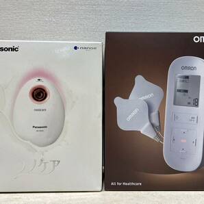 M3537 1円～ OMRON オムロン HV-F312 温熱低周波治療器 Panasonic デイモイスチャー ナノケア EH-SN10-PN ナノイー パナソニック 家庭用の画像1