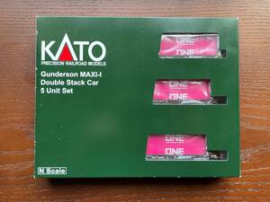 【中古】KATO 106-6195 Gunderson MAXI-I Double Stack Car BNSF #238693 ONEコンテナ貨車5両セット