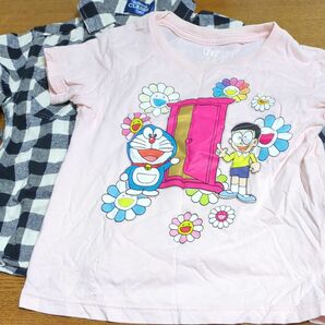 120cm 男女兼用　モノトーン　長袖　綿100 西松屋 UNIQLO×村上隆　ドラえもんコラボキッズTシャツ　110