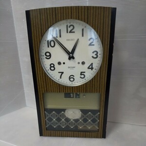 鐘鳴ります 稼働品 動きます セイコー SEIKO 30DAY 日本製 ボンボン時計 柱時計 掛時計 古時計 ゼンマイ 昭和レトロ アンティーク 2