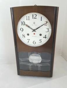 内部画像有 愛知時計 30DAY superlight 古時計 柱時計 ボンボン時計 ジャンク 日本製 昭和レトロ アンティーク 昭和レトロ AICHI