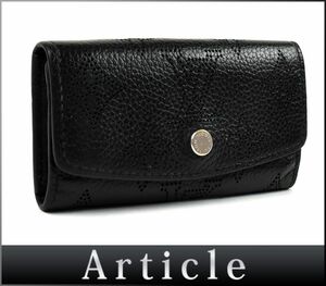 170945◇ LOUIS VUITTON ルイ ヴィトン マヒナ ミュルティクレ4 4連キーケース M64054 ノワール ブラック 黒 メンズ レディース/ C