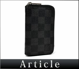 172706◇ LOUIS VUITTON ヴィトン ダミエ グラフィット ジッピー コインパース コインケース 小銭入れ N63076 ブラック メンズ/ C