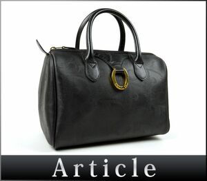 173885◆美品 Christian Dior ディオール ミニ ボストンバッグ ハンドバッグ PVC レザー 革 ブラック メンズ レディース/ B