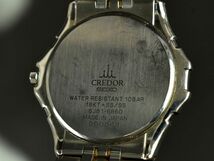 171016□動作確認済 SEIKO セイコー クレドール 腕時計 クォーツ 3針 ラウンド 8J81-6B60 SS 18KT シルバー ゴールド メンズ/ D_画像9