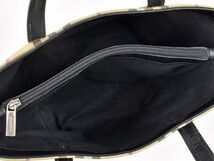 171216◇ BURBERRY バーバリー チェック柄 ミニ トートバッグ ハンドバッグ PVC レザー ベージュ ブラック レディース 保存袋付/ B_画像2