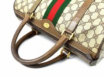 172678◇ GUCCI グッチ シェリー オールドグッチ GGスプリーム ミニボストンバッグ ハンドバッグ 39.02.007 PVC レザー ブラウン/ B_画像10