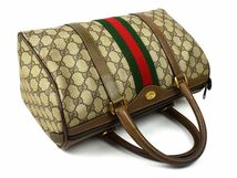 172678◇ GUCCI グッチ シェリー オールドグッチ GGスプリーム ミニボストンバッグ ハンドバッグ 39.02.007 PVC レザー ブラウン/ B_画像5