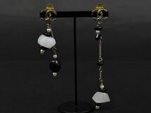 172596◆ CHANEL シャネル ココマーク イヤリング アクセサリー 05A GP カラーストーン フェイクパール シャンパンゴールド ブラック/ E_画像2