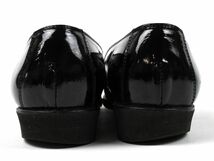 166590〇 Ferragamo フェラガモ ローファー パンプス 靴 23.5cm パテントレザー エナメル ブラック 黒 レディース ローヒール/ F_画像5