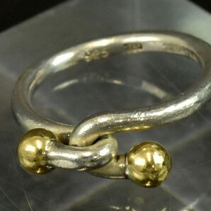 166970〇 Tiffany&co ティファニー フック&アイ リング 指輪 7号 Sv925 K18YG シルバー ゴールド レディース アクセサリー/ Eの画像5