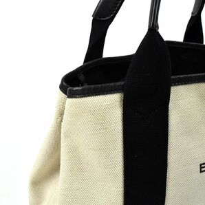 167349〇 BALENCIAGA バレンシアガ ネイビー カバス トートバッグ 339933 キャンバス レザー ナチュラル ブラック ポーチ付/ Bの画像7