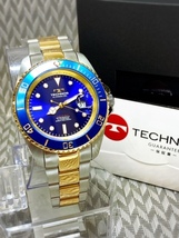 新品 テクノス TECHNOS 正規品 腕時計 定番腕時計 ビジネスウォッチ ダイバー腕時計 メンズ プレゼント ブルー コンビベルト 回転ベゼル_画像5