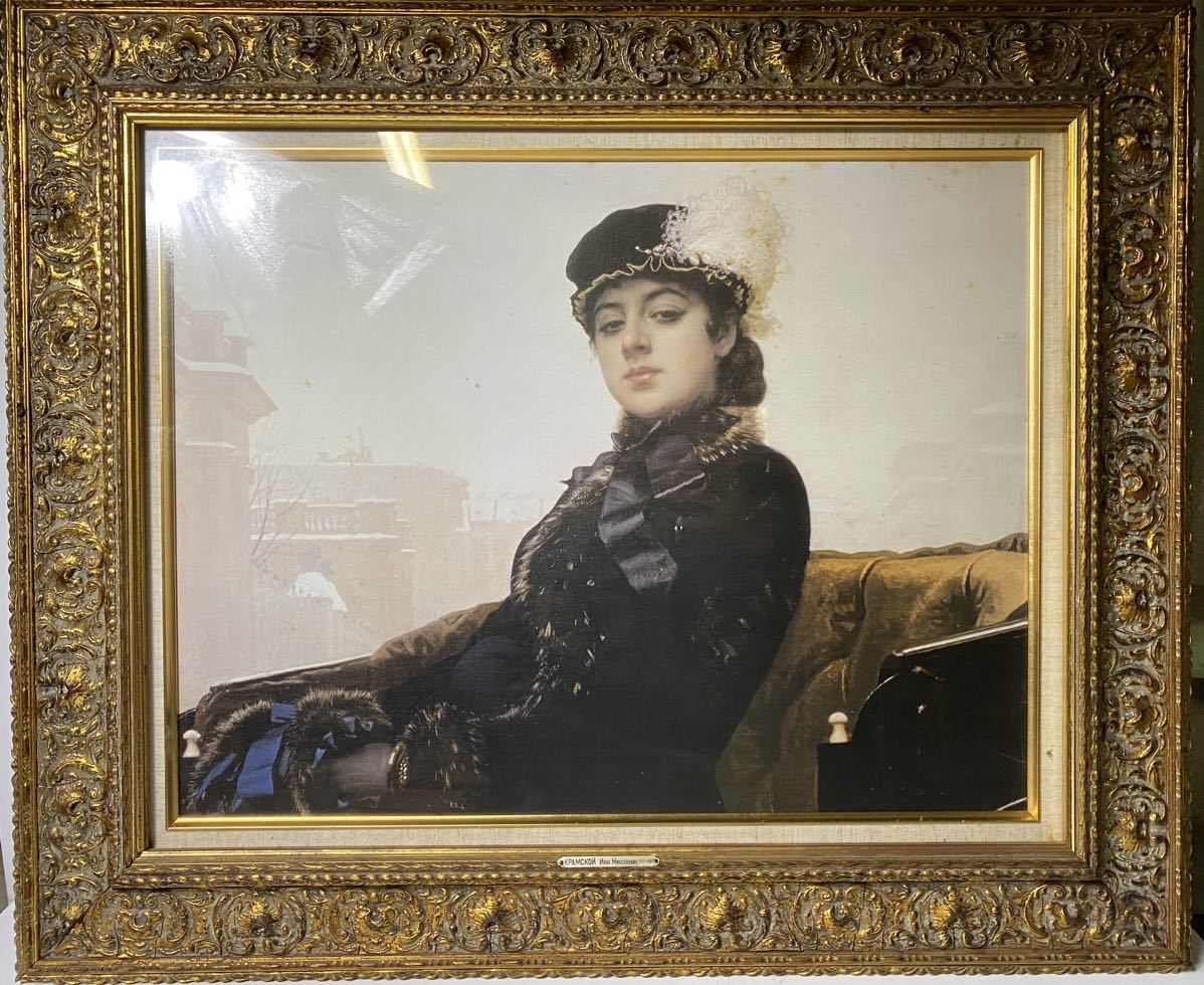 러시아 거장 Ivan Kramskoy [잊을 수 없는 여인] 걸작 복제 그림 높이 약. 67.8cm x 가로 81cm / 러시아 사실주의 회화 러시아의 모나리자 재현 YO3Y, 그림, 오일 페인팅, 초상화