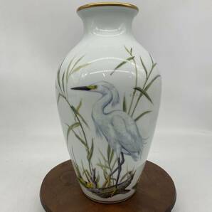 花瓶 FRANKLIN PORCELAIN BASIL EDE フランクリン ポーセリン インテリア 花器 The marshland Bird Vase 1981 YO3C11の画像1