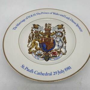 絵皿 アンティーク 英国 イギリス PRIDE OF Britain England wood & sons royal marriage souvenir ユニオン 1981 YO3C12