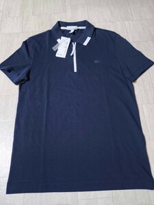 サイズ：4 　定価:17600円　タグ付き未使用品　LACOSTE MOTION　止水ジップ　　ラコステ　半袖ポロシャツ　ネイビー