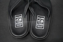 美品 ISLAND SLIPPER PB202 ATRAS BLACK レザーサンダル スムースレザー オールブラック US6/24cm トング アイランドスリッパ 本革 ビーチ_画像6