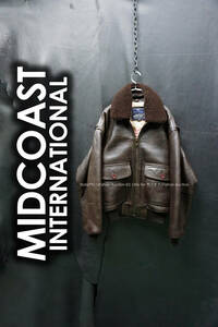 MIDCOAST G-1タイプ レザーフライトジャケット 襟ムートンボア付き Mサイズ 羊革 ラムスキン ピンナップガール パッチ 刺繍 革ジャン