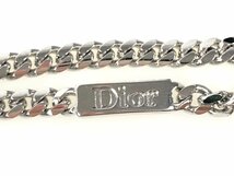 美品　クリスチャン・ディオール　Christian　Dior　Diorロゴプレート　喜平チェーン　ブレスレット　シルバーカラー　YAS-10951_画像3