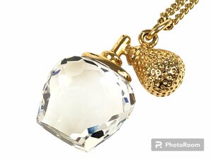 美品　スワロフスキー　SWAROVSKI　クリスタル　香水瓶　パヒューム　ボトル　ネックレス　ゴールドカラー　YAS-10295