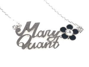マリークワント　Mary　Quant　ロゴ　フラワー　ネックレス　シルバーカラー　YAS-4782