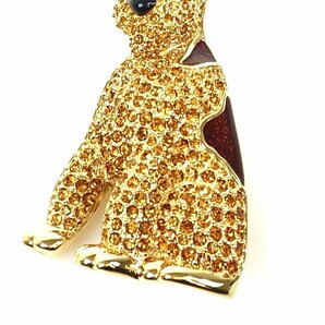 美品 スワロフスキー SWAROVSKI クリスタル 犬 エアデールテリア ブローチ 縦6.3cm 45.1g マルチカラー YAS-11073の画像3