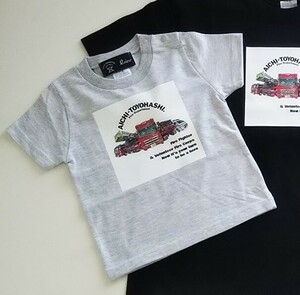 【アッシュグレー/キッズ150】大好評！新品 ファイアーヒーローズTシャツ 消防車 カード付/ 希少 公式車両 プレゼント 男女兼用/ペア/大人