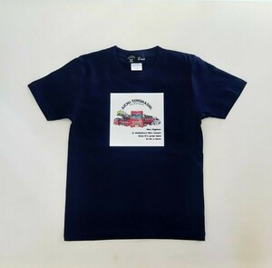 【ネイビー/キッズ150】大好評！新品 ファイアーヒーローズTシャツ 消防車 カード付/希少 公式車両 プレゼント 男女兼用/ペア/大人