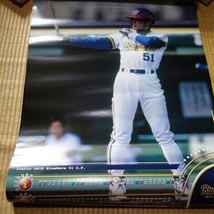 【送料無料】イチロー カレンダー 2000年 オリックス　Blue Wave ORIX Baseball Club Ichiro ORIX BlueWave 51 O.F. 未使用経年劣化あり _画像3