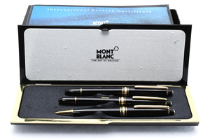 MONTBLANC モンブラン 14K F 万年筆 ボールペン シャープペン ケース入りセット ■22153