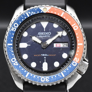 ジャンク SEIKO 150m Ref:7548-700B クォーツ セイコー ダイバー デイデイト ペプシベゼル 腕時計の画像1