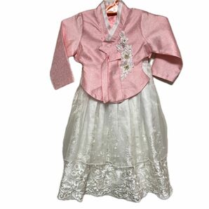 110〜120cm 韓国 チマチョゴリ 民族衣装 ドレス ピンク キッズ 女の子 韓服 セットアップ ワンピース スカート