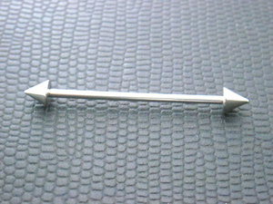 316SS* barbell with spike long 14G 31mm 5mm-ZW